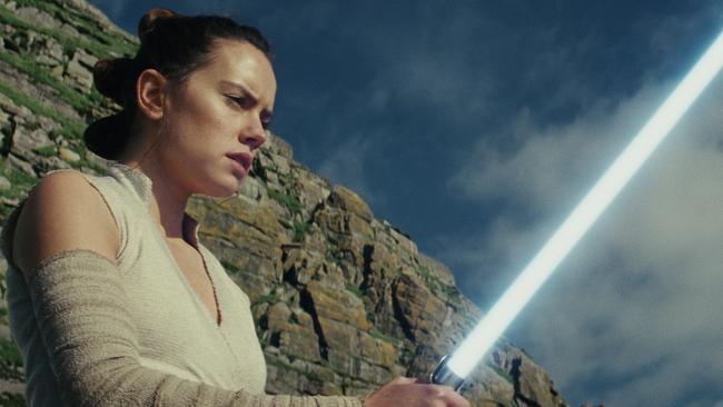 This image released by Lucasfilm shows Daisy Ridley as Rey in "Star Wars: The Last Jedi." â€œStar Wars: The Last Jediâ€ is off to a death star-sized start at the box office. Disney says Friday, Dec. 15, 2017,  that eighth installment in the space franchise has earned an estimated $45 million from Thursday night showings. (Lucasfilm via AP)