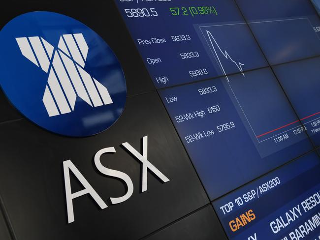 Market trading boards in the Australian Securities Exchange. Picture: AAP Image/David Moir