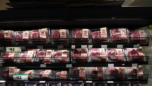 Replenished shelves at Woolworths after floods caused food shortages for nearly two weeks. Picture: (A)manda Parkinson