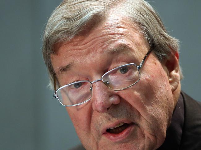 VATICAN CITY, VATICAN - JUNE 29:  Australian Cardinal George Pell attends a press conference at the Holy See Press Room on June 29, 2017 in Vatican City, Vatican. Former archbishop of Sydney cardinal Pell has been charged over historic sex assault offences.  (Photo by Franco Origlia/Redferns)