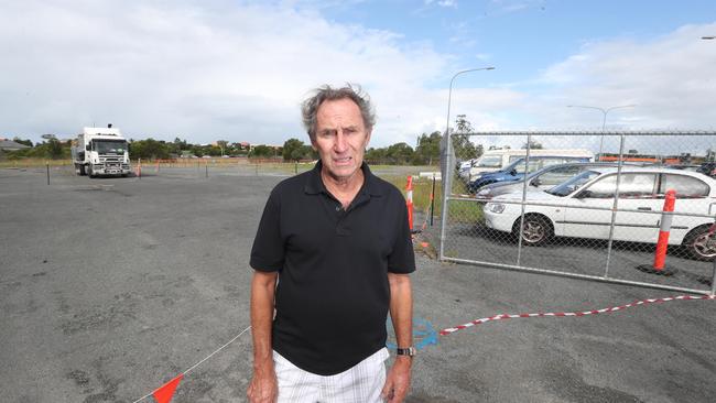 Pensioner John Hansen outside of the area where a new car park could potentially be built — if the state government comes to the party. Photo by Richard Gosling