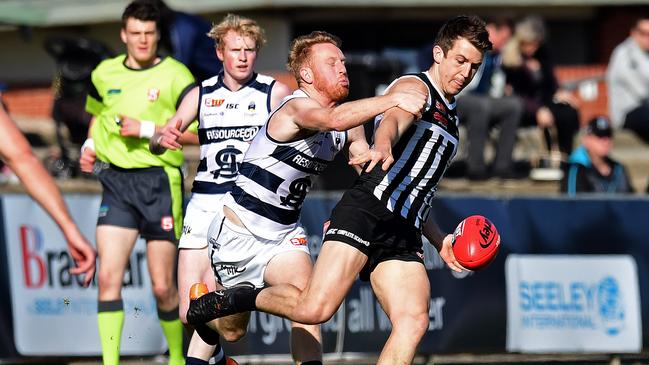 Port Adelaide’s Jack Trengove, in action in the SANFL, believes he is good enough for an AFL recall this year. Picture: Tom Huntley