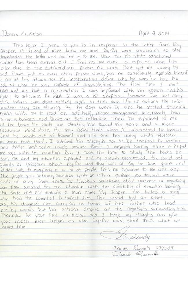 Letters From Death Row: A Texas Inmate Remembers Ray Jasper | news.com ...