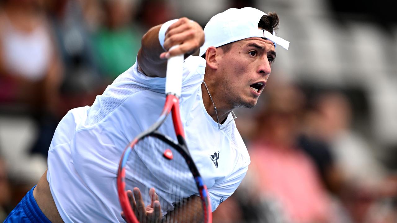 Argentinian No.28 seed Sebastian Baez is a potential second-round opponent for Kyrgios if he can get around British young gun Jacob Fearnley. Picture: Hannah Peters / Getty Images