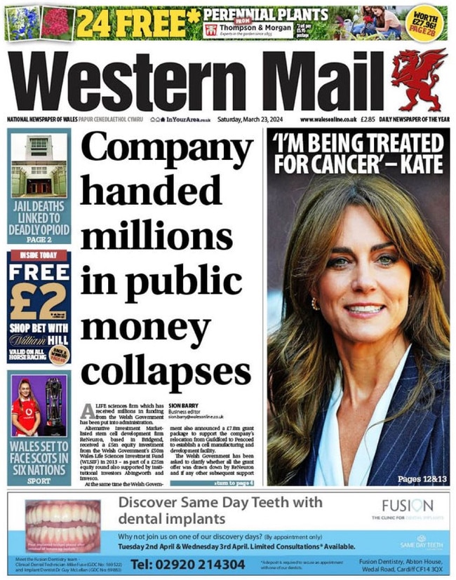 Welsh daily newspaper Western Mail. Picture: Twitter