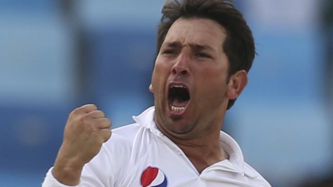 Yasir Shah got the wicket of Usman Khawaja ... eventually. Picture: AP.