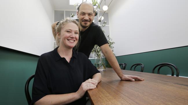 Berta owners, Alisha Wilson (seated) and Alex Jovanovic in their new Liverpool Street restaurant.