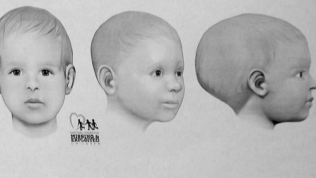 A composite image from San Diego Police of 'Baby Doe'. Picture: Supplied