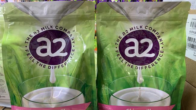 Shares in A2 Milk fell sharply on Monday, down almost 4 per cent. Picture: Peter Hemphill