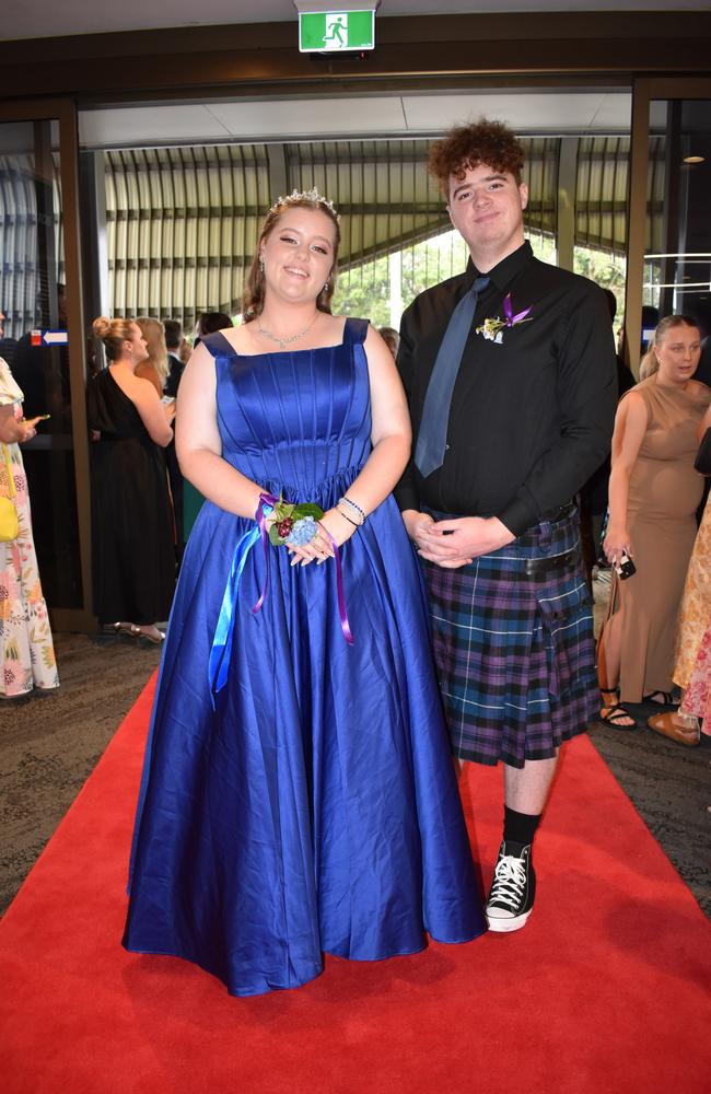 Cael Brien and Sarah Hockin at the Suncoast Christian College formal 2024.