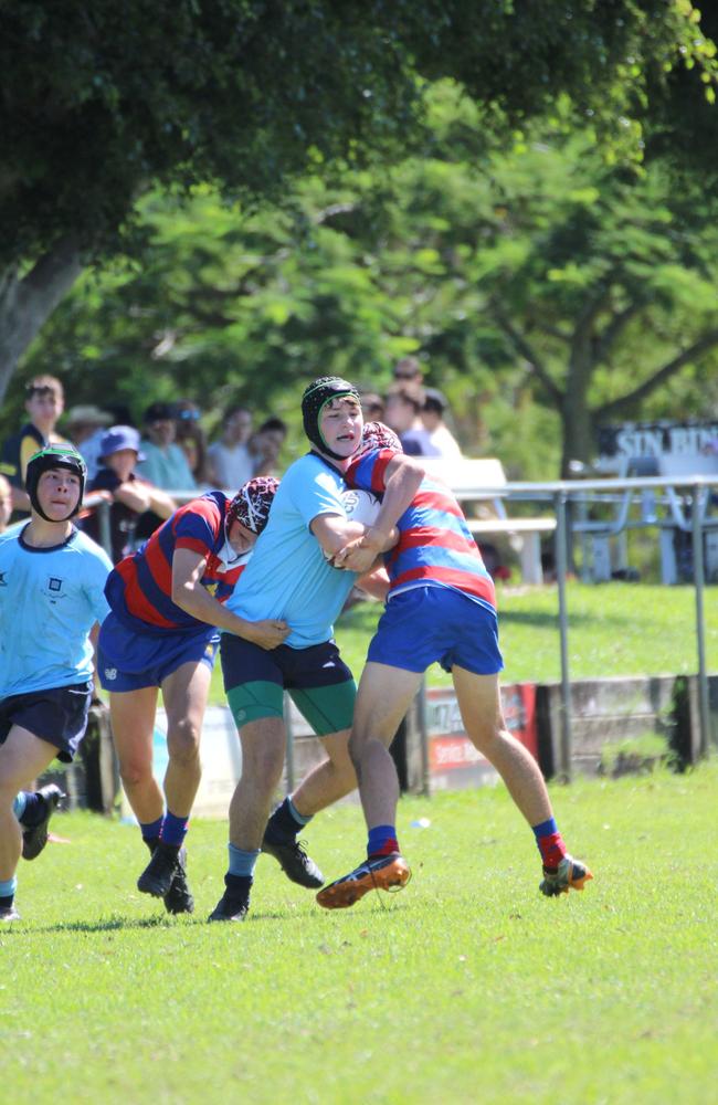 Ballymore Cup rugby action at the Albany Creek Brumbies Junior Rugby Union Club on Friday, April 12, 2024.