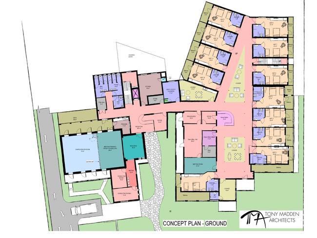 Plans for the hospice by Tony Madden Architects.