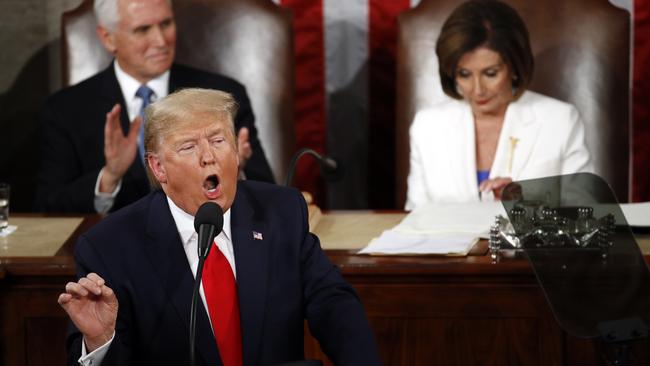 US President Donald Trump delivers his State of the Union address.