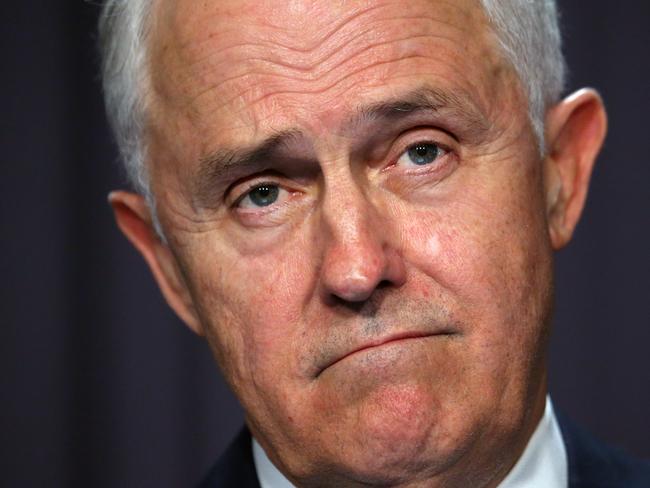 The Prime Minister Malcolm Turnbull during a press conference in Parliament House in Canberra. Picture Gary Ramage