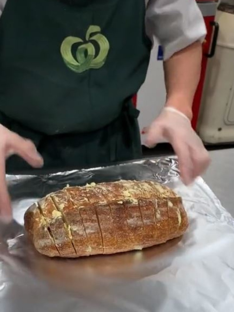 After the butter goes on, the loaf is put in the freezer. Picture: TikTok