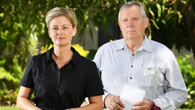 Opposition spokeswoman for Prevention of Domestic, Family and Sexual Violence, Amanda Camm and Independent Advocacy NQ advocate Mac Clayten, spoke out about failures within the child safety system in Townsville on Wednesday. Picture: Shae Beplate.