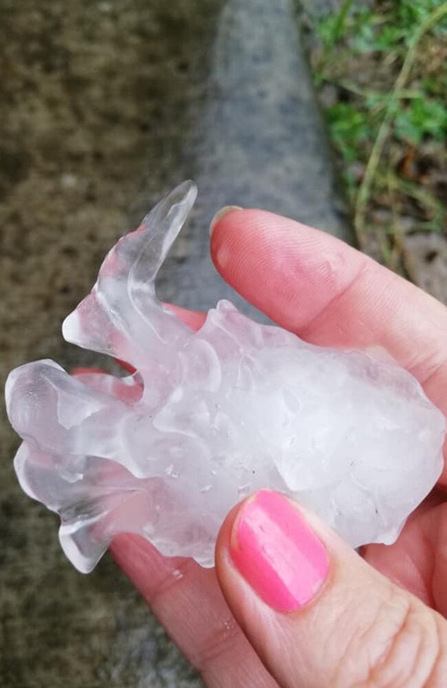 Hailstorm in Cedar Vale Sunday afternoon, March 6, 2022. Picture: Sarah Becht