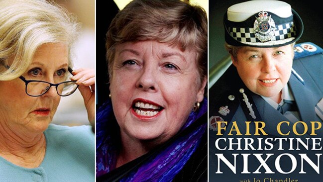 Kindred spirits? Gillian Triggs (left), Christine Nixon and (right) Nixon's autobiography.