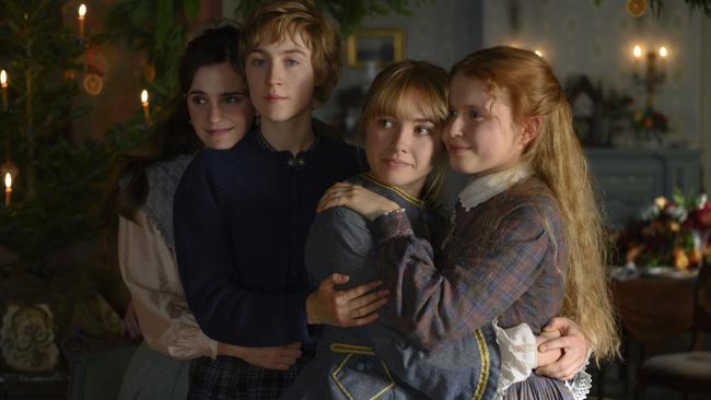 Emma Watson, Saoirse Ronan, Florence Pugh and Eliza Scanlen in a scene from in Greta Gerwig's Little Women