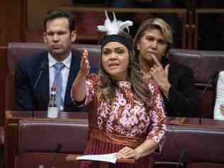 CANBERRA, AUSTRALIA - NewsWire Photos 
JULY 27th, 2022: 
Senator Jacinta Price gave a passionate maiden speech in the Senate Chamber in Parliament House in Canberra.
Picture: NCA NewsWire / Gary Ramage