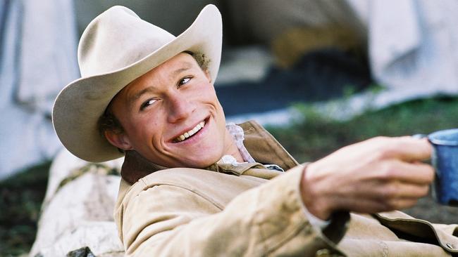 Heath Ledger as Ennis Del Mar in Brokeback Mountain.