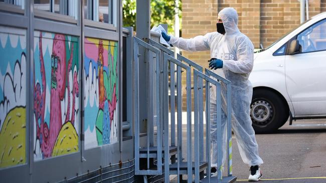 Covid cleaners at Bondi Beach Public School earlier this month. Picture: NCA NewsWire /Gaye Gerard