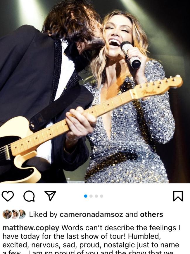 Matthew Copley declared his love for Goodrem on Instagram. Picture: Supplied