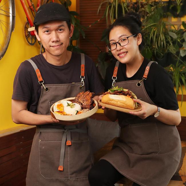 Ares Nguyen with co-owner Vee Huynh of Bahn Mi n' Grill who will be one of the stallholders at this years festival. Taste of Summer festival announce stallholders for this year. Picture: Nikki Davis-Jones