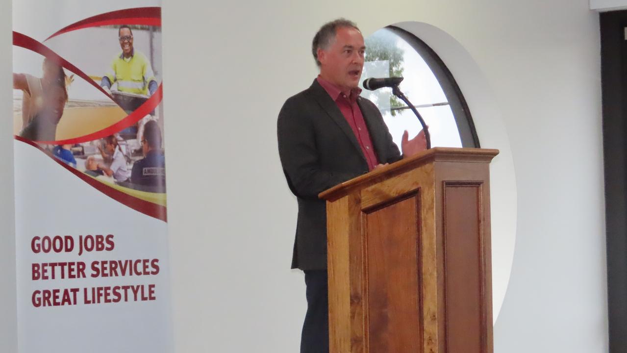 Hervey Bay MP Adrian Tantari at the 2022 Budget Trade and Investment event held in Hervey Bay. Photo: Adriana Mageros.