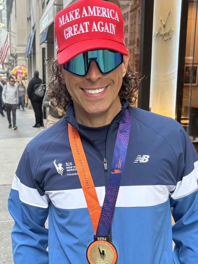 Italian marathon runner Dominico wished Trump ‘many congratulations’. Picture: Benedict Brook