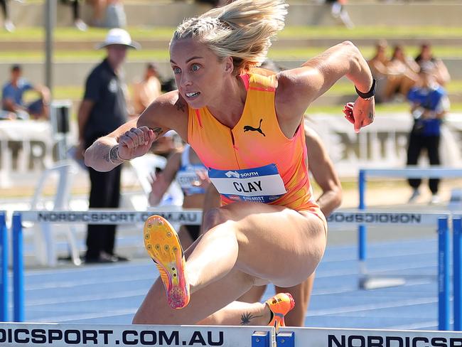 Clay wins her heat at the 2024 Australian Athletics Championships ahead of the Paris Olympics. Picture: Sarah Reed/Getty Images