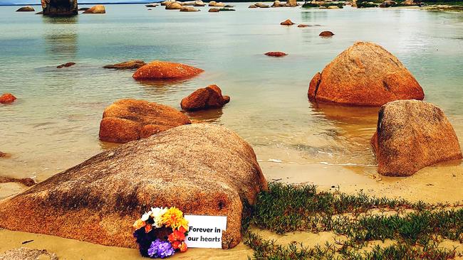 Tribute to plane crash victims at Lockhart River. PHOTO: Lockhart River council