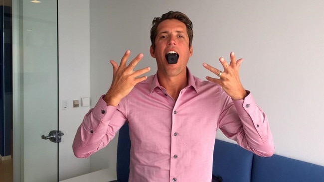 GoPro CEO Nick Woodman loves to put the camera in his mouth to show off how small the camera is. Picture: Supplied