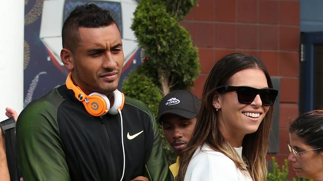 Nick Kyrgios and Ajla Tomljanovic at the 2016 US Open, September 3. Picture: Jean Catuffe/GC Images