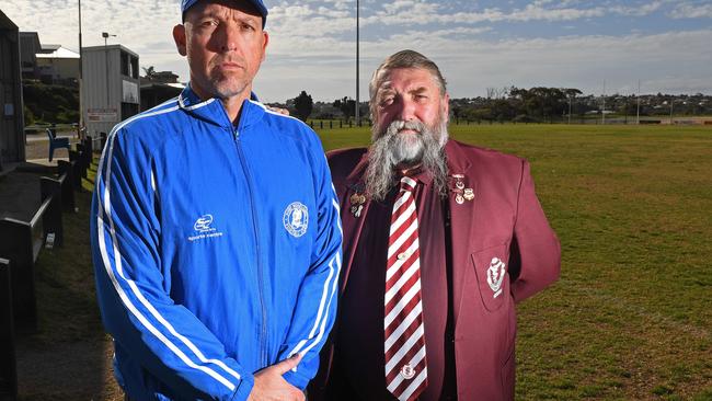 SFL chief Craig Warman (right) said it would have been too difficult for the competition to change its 2023 fixture for AFL Gather Round. Picture: Tom Huntley