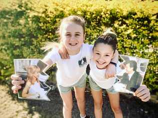 Renae Morgan Barnes kids dressed as the Parent Trap twins