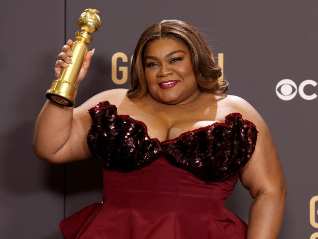 Da'Vine Joy Randolph, winner of the Best Supporting Actress, Motion Picture award The Holdovers. Picture: Getty Images