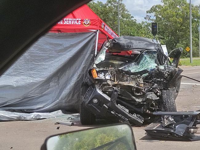 NT Police have confirmed the 77-year-old driver of a utility vehicle has lost his life after a horror two-vehicle collision on the Stuart Highway at Palmerston.