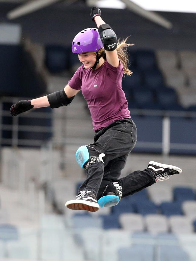 Nitro Circus at Kardinia Park on March 7, 2022. Stunts, crowd reactions, fireworks, plenty of colour. Picture: Mark Wilson