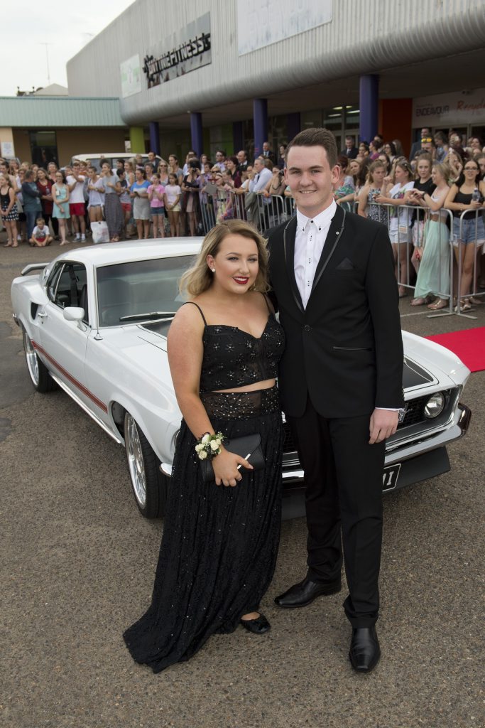 Rachel Haddy and Jacob Ball make their entrance. Picture: Kevin Farmer