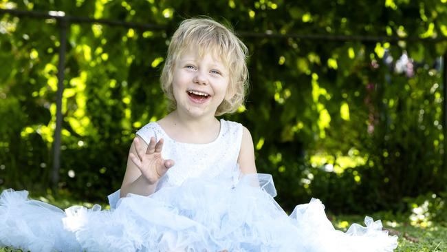 Three-year-old Evelyn Bayliss at her Browns Plains home, Thursday, October 31, 2024 - Picture: Richard Walker