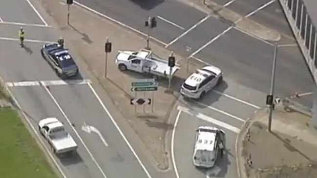 The scene after Willow Griffiths was hit by a truck in Mulgrave. Picture: Channel 7