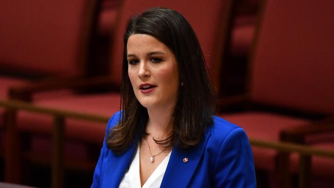 Liberal Senator Claire Chandler has spoken out about the taxpayer “subsidising” protests and “workplace invasions” by allowing the Bob Brown Foundation to take donations. (AAP Image/Mick Tsikas)