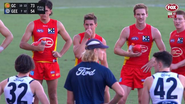 David Swallow was cheered off by the team he'd just help defeat. Photo: Fox Sports