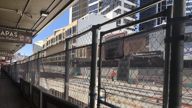 Parramatta Light Rail construction on Church Street.