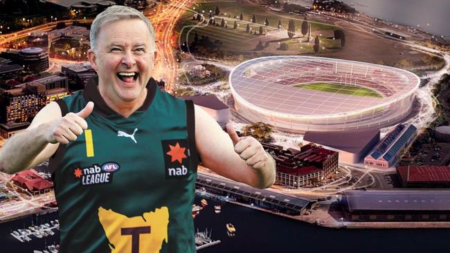 Albo with Hobart stadium.