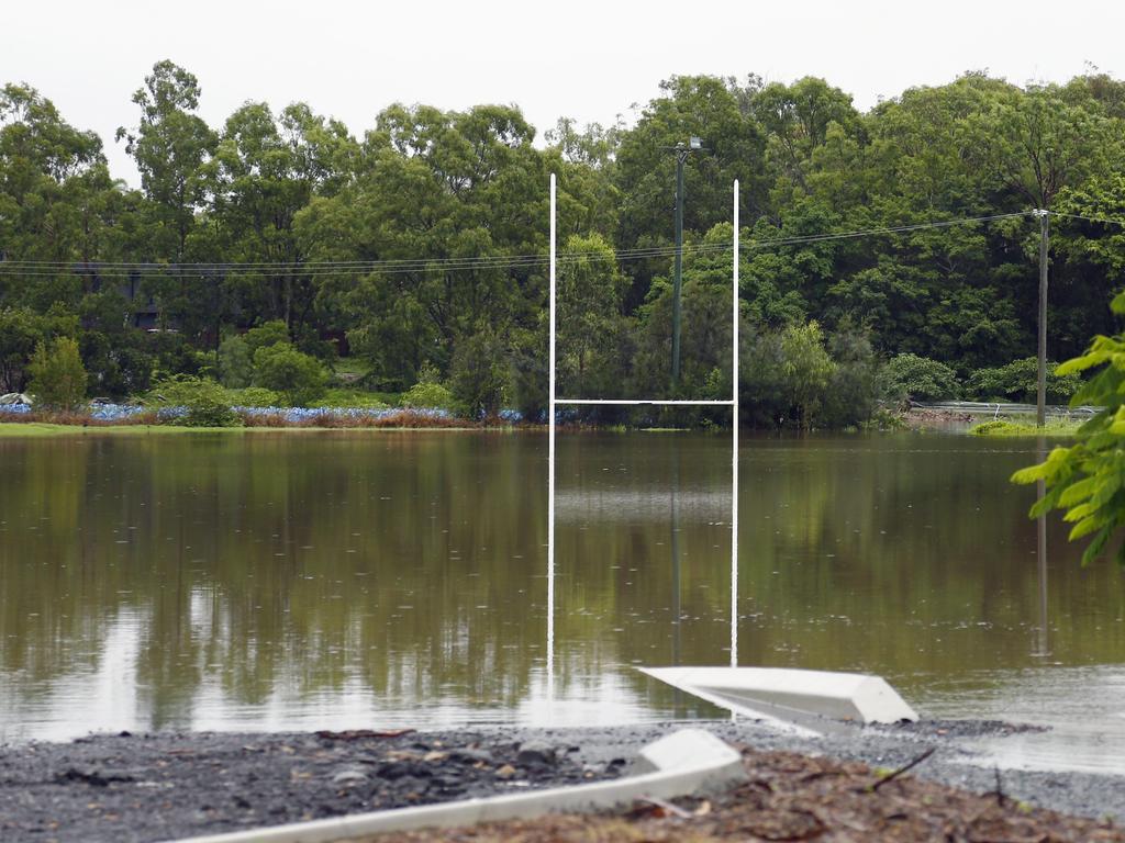 The Titans training field under water. Picture: Tertius Pickard