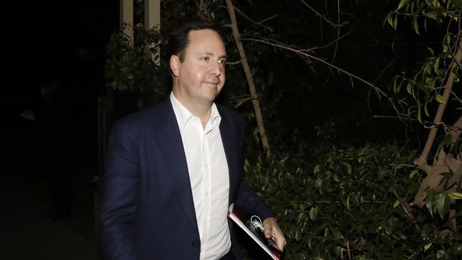 Steven Ciobo arrives at the restaurant to meet with national Liberal Party presidents and powerbrokers at Ottomon restaurant during the Libspill. Picture by Sean Davey.