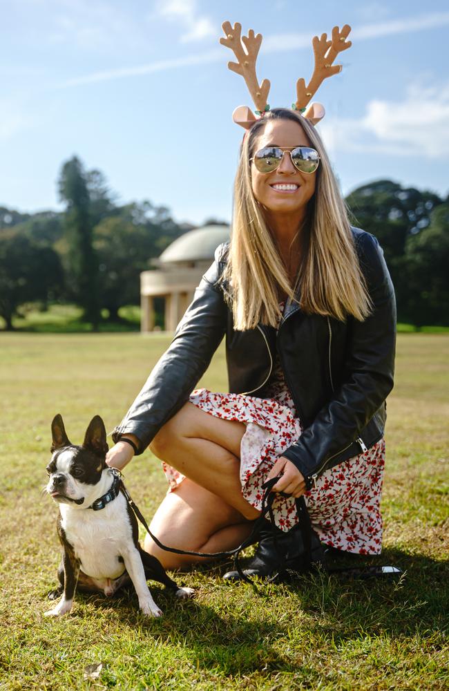 In a bid to raise awareness to alternatives to breeder or privately sold dogs, Ms Bermudez is on November 26 hosting a charity event at Sydney’s Centennial Park called Santa Paws. Picture: Supplied/Elliot Shakespeare