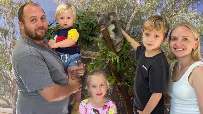 Scott Stevens with son Thomas, Olivia, Kobi and mum Yana in June 2021.
